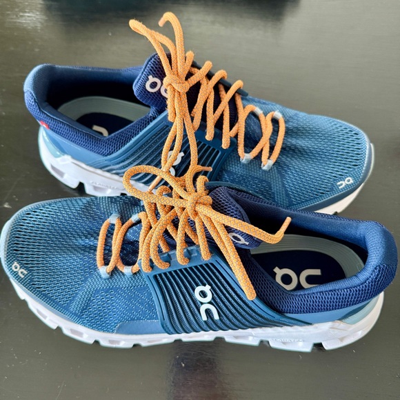 On Running Men’s Sneakers - Navy/Orange - Picture 1 of 3
